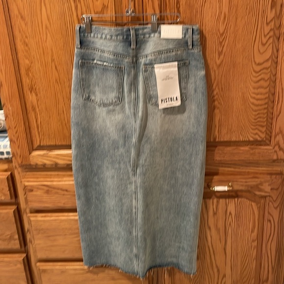 NWT Pistola Alice High Rise Midi Skirt Jean Size 27 - Picture 8 of 14